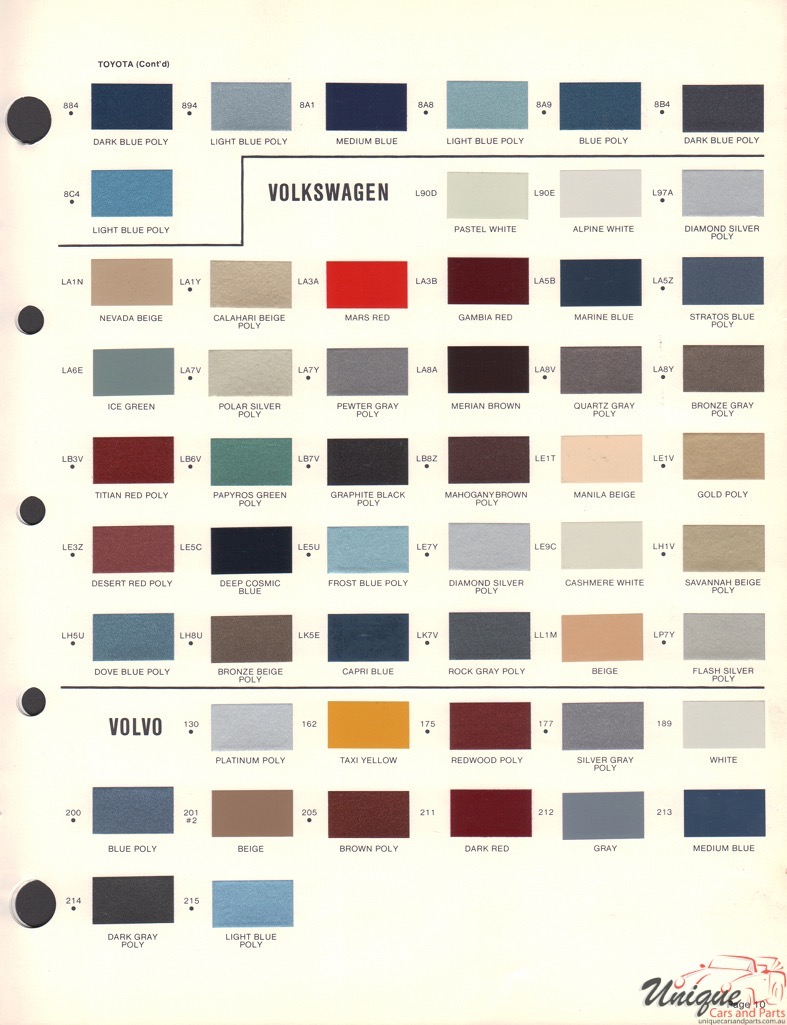 1985 Toyota Paint Charts Martin-Senour 3